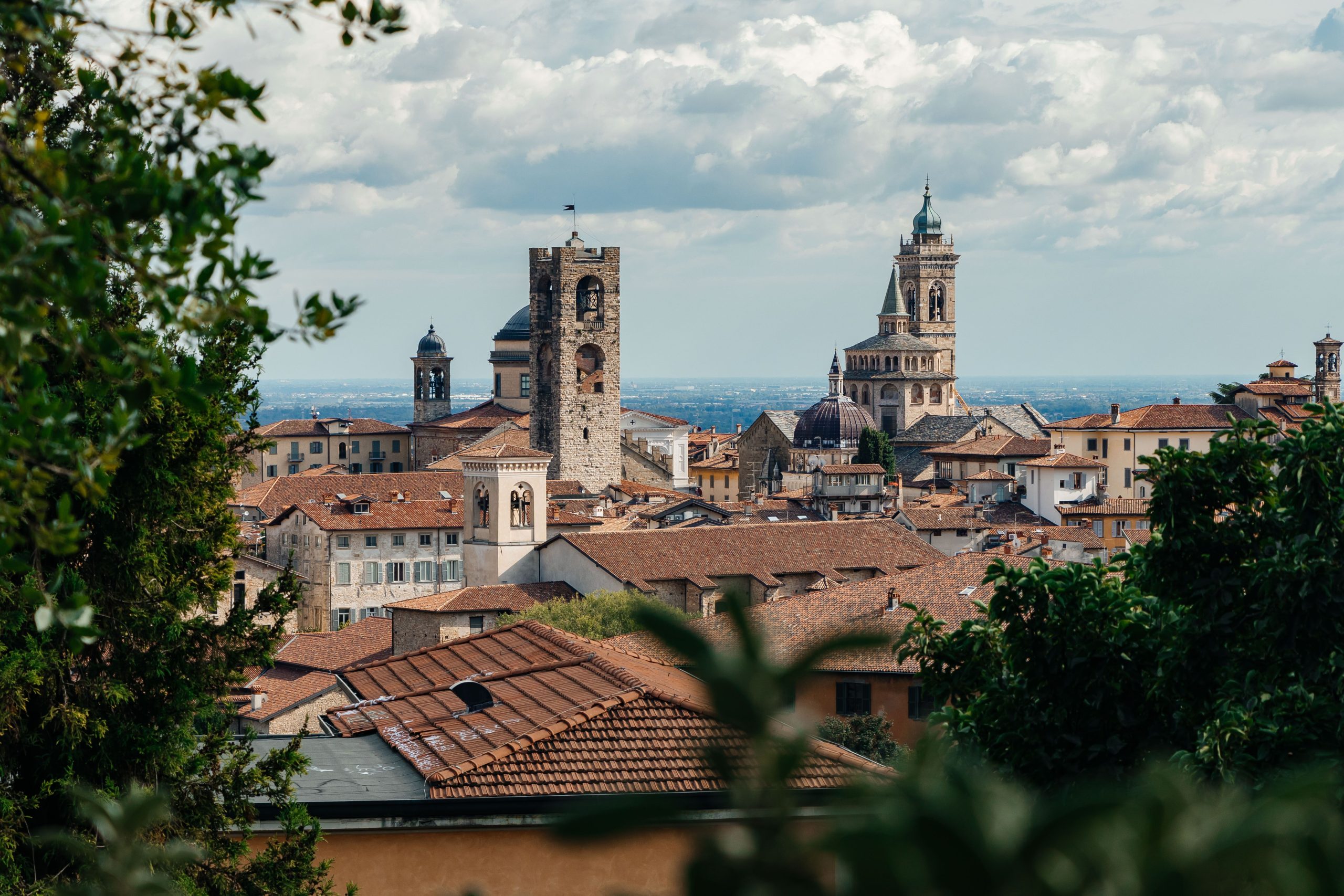 Vista serale di Bergamo